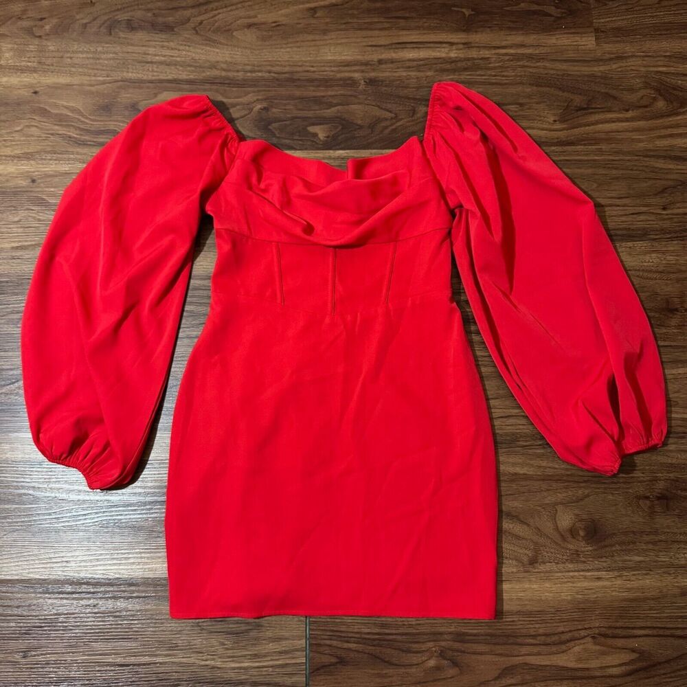 Princess Polly Red Mini Dress with Puff Sleeves